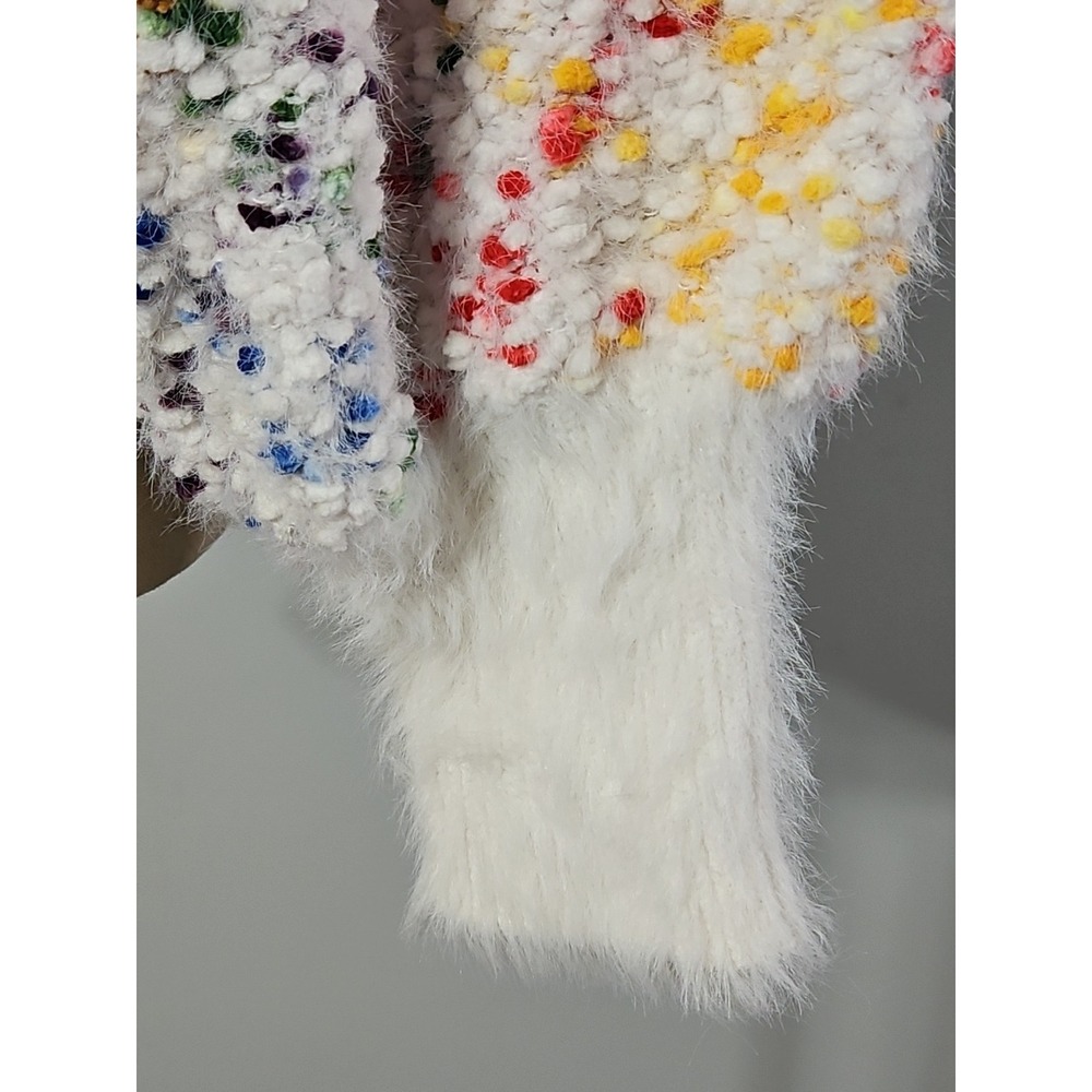 CeCe Women's Speckled Rainbow Confetti Bishop Sleeve Sweater Small - Picture 5 of 10